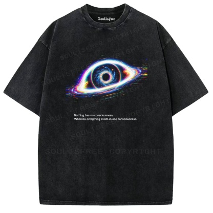 Soulisfree Cosmic Eye Rainbow Aura Illusion Washed Tee
