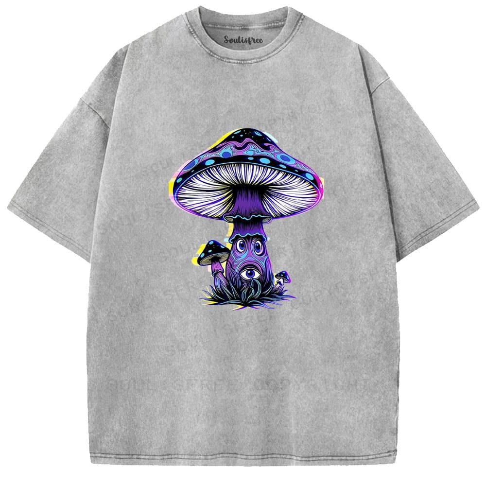 Soulisfree Neon Mushroom Third Eye Washed Tee