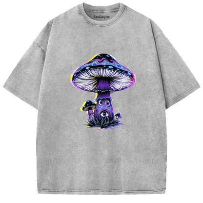 Soulisfree Neon Mushroom Third Eye Washed Tee