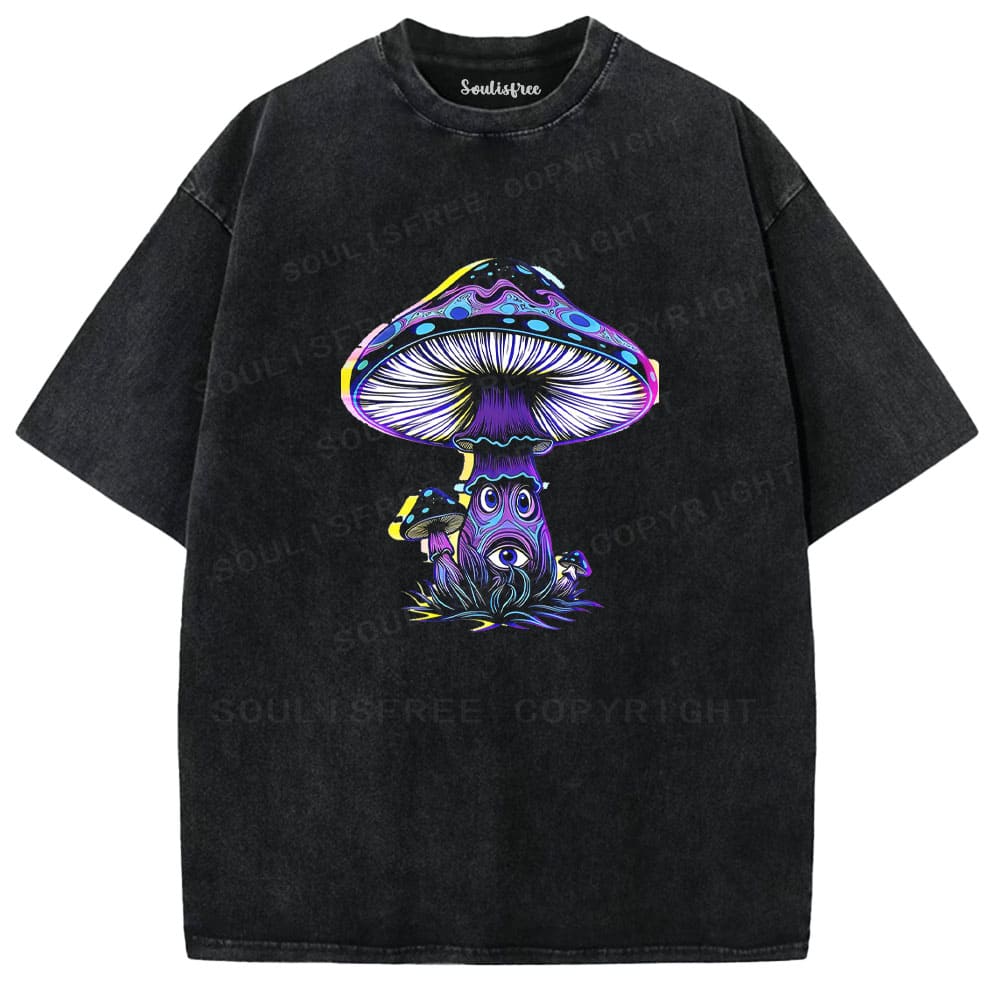 Soulisfree Neon Mushroom Third Eye Washed Tee