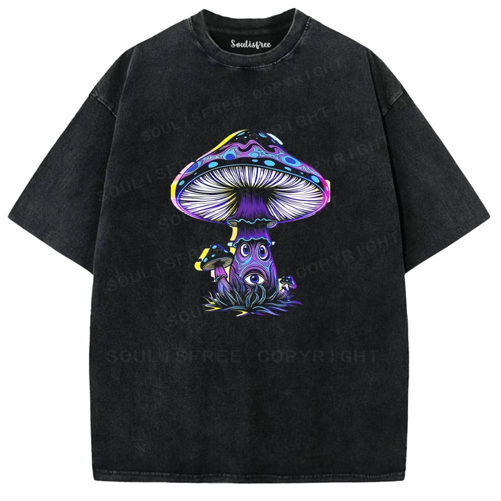 Soulisfree Neon Mushroom Third Eye Washed Tee