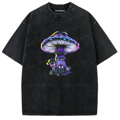 Soulisfree Neon Mushroom Third Eye Washed Tee