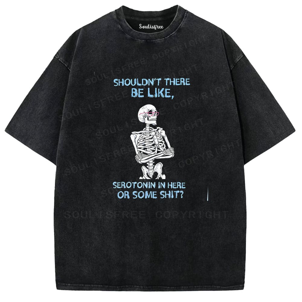 Soulisfree Chill Skeleton Blue Text Washed Tee