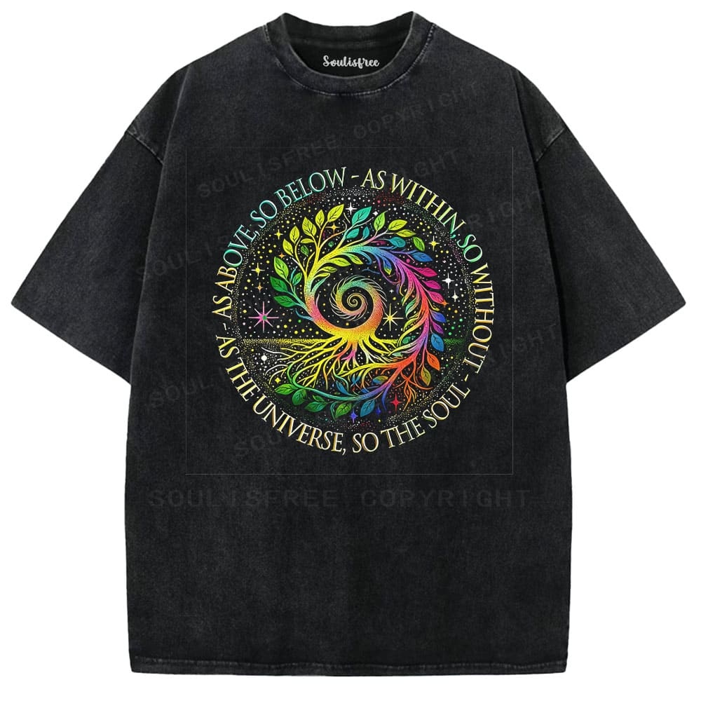 Designed Soulisfree Wander into Dream Spores Artistic Washed Tee | Soulisfree