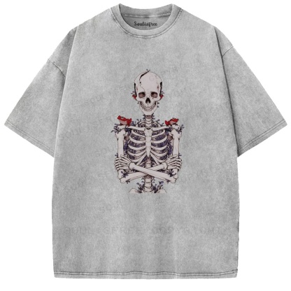 Soulisfree Bone Bloom Avian Rest Washed Tee