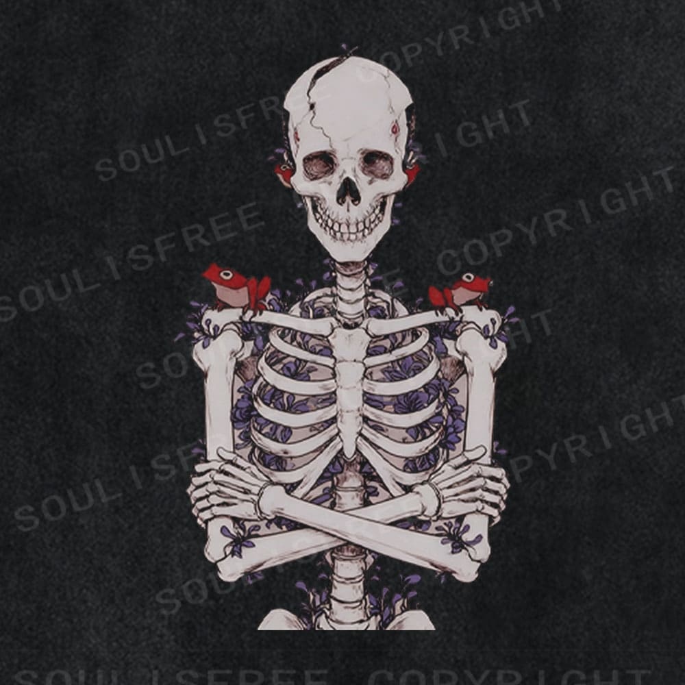 Soulisfree Bone Bloom Avian Rest Washed Tee
