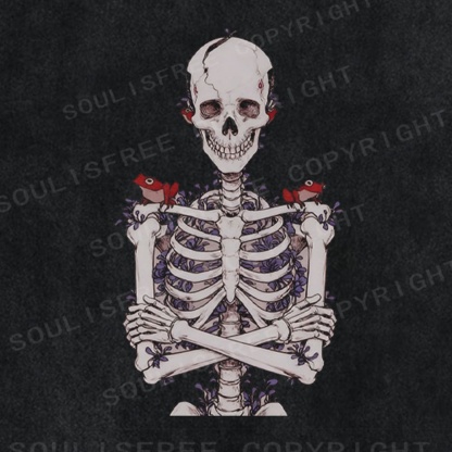 Soulisfree Bone Bloom Avian Rest Washed Tee