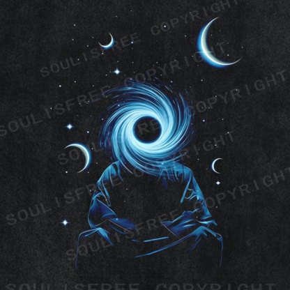 Soulisfree Celestial Vortex Lunar Orbit Illusion Burst Washed Tee