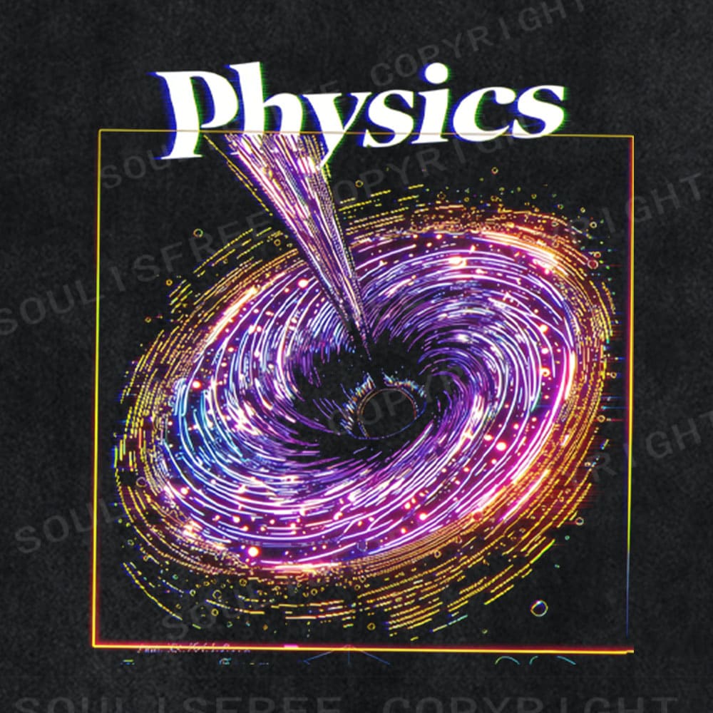 Soulisfree Physics Vortex Chromatic Spiral Illusion Burst Washed Tee