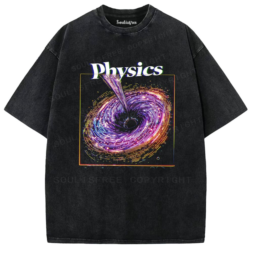 Soulisfree Physics Vortex Chromatic Spiral Illusion Burst Washed Tee