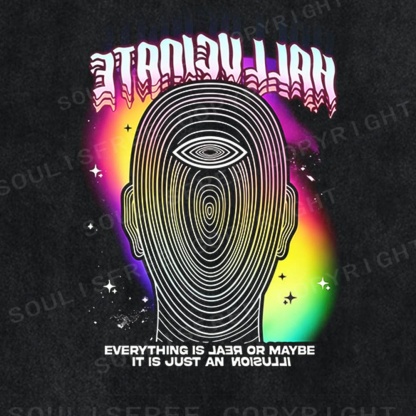 [Copy]Soulisfree Digital Gaze Wireframe Sphere Burst Washed Tee