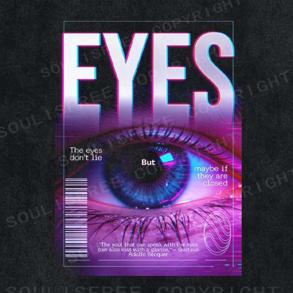 Soulisfree Digital Gaze Philosophic Frame Illusion Washed Tee