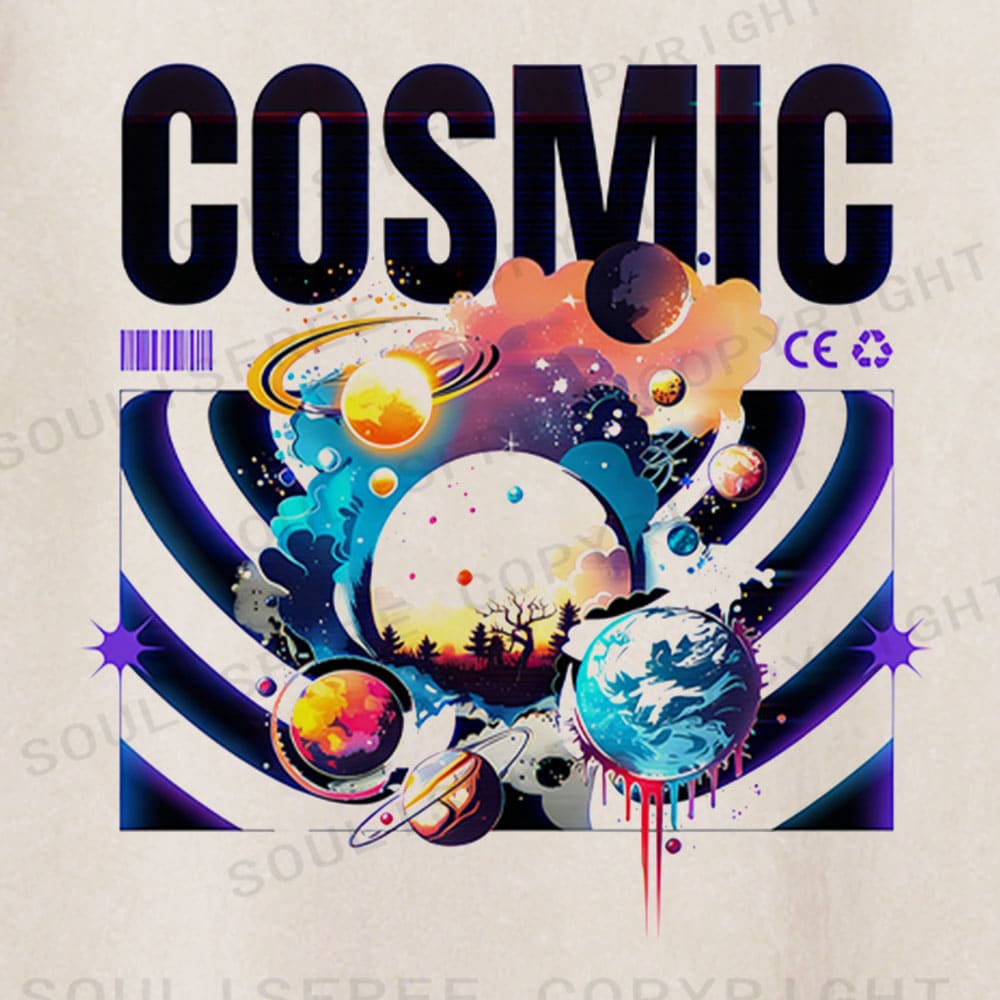 Soulisfree Celestial Collage Nebula Burst Washed Tee