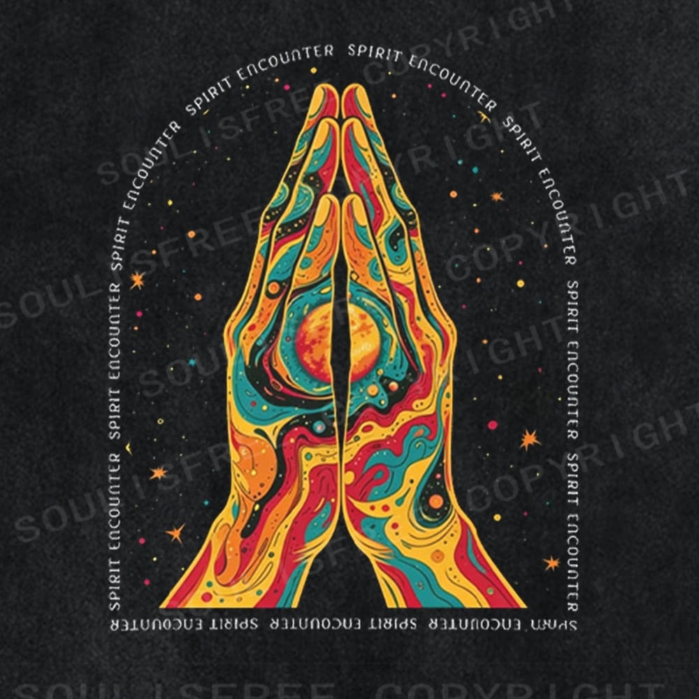 Soulisfree Cosmic Union Psychedelic Convergence Washed Tee