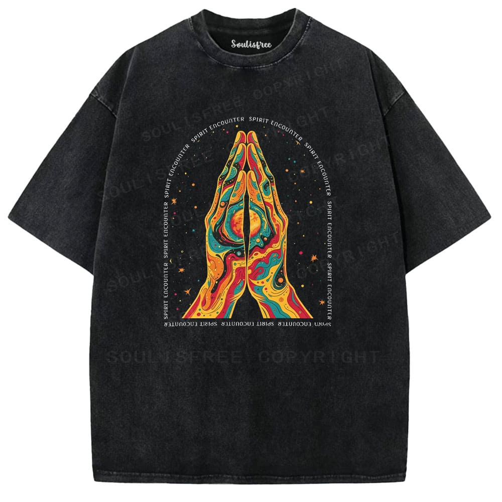 Soulisfree Cosmic Union Psychedelic Convergence Washed Tee