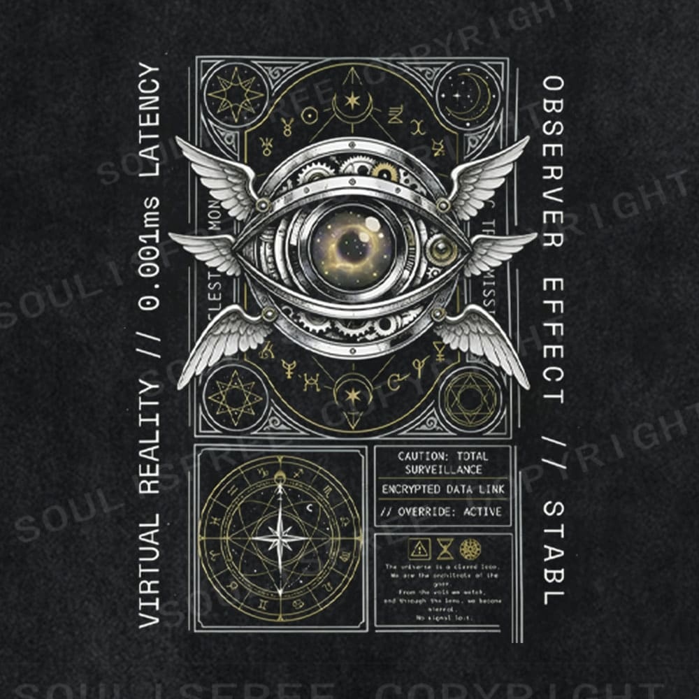 Soulisfree Quantum Gaze Digital Oracle Washed Tee