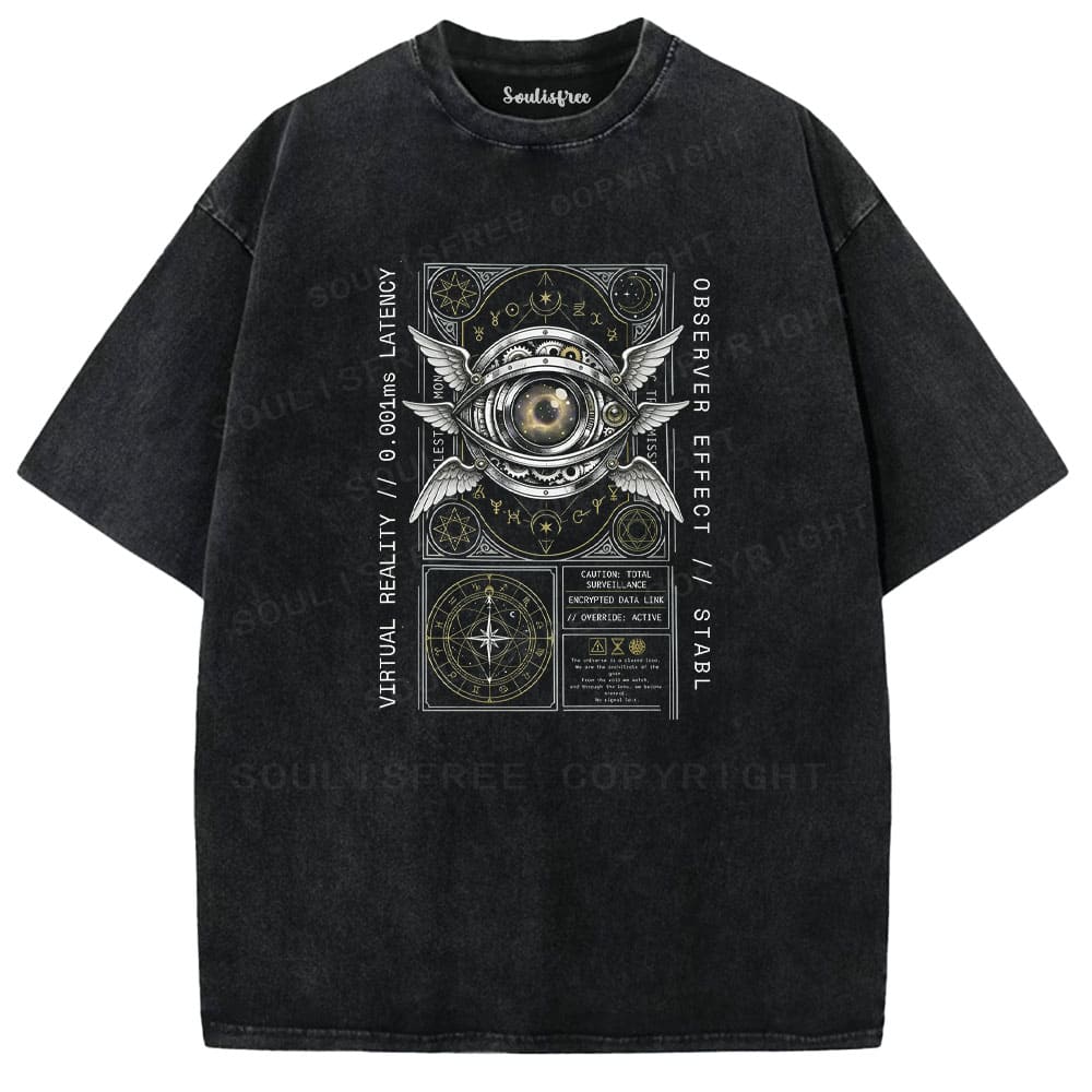 Soulisfree Quantum Gaze Digital Oracle Washed Tee