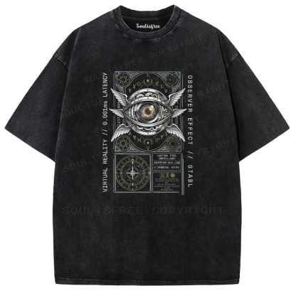 Soulisfree Quantum Gaze Digital Oracle Washed Tee