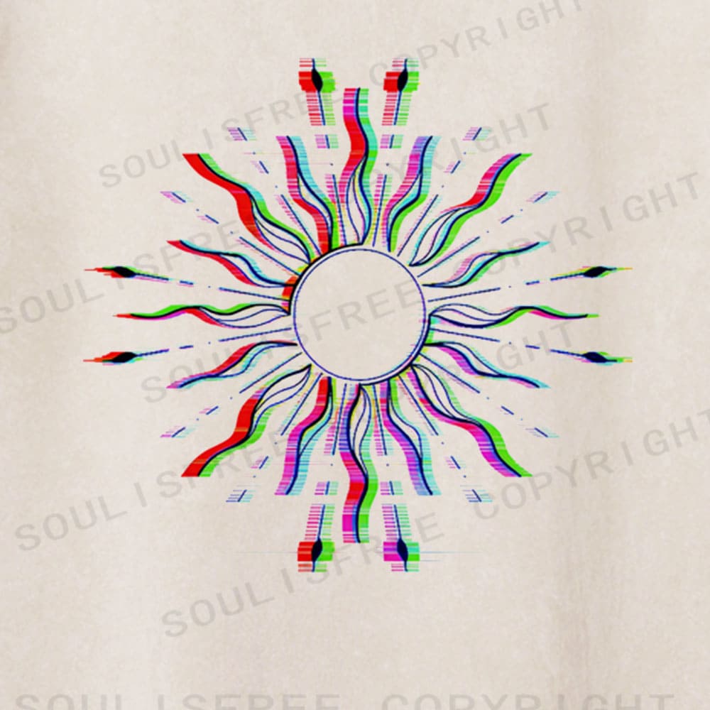 Soulisfree Chroma Burst Glitch Radiance Illusion Washed Tee