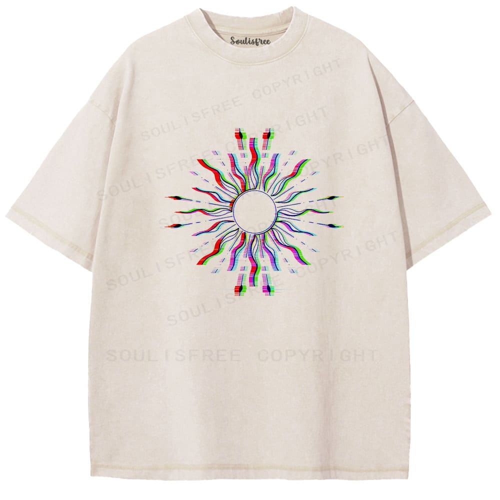 Soulisfree Chroma Burst Glitch Radiance Illusion Washed Tee