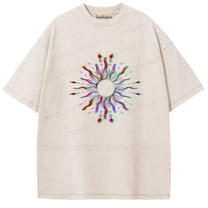 Soulisfree Chroma Burst Glitch Radiance Illusion Washed Tee