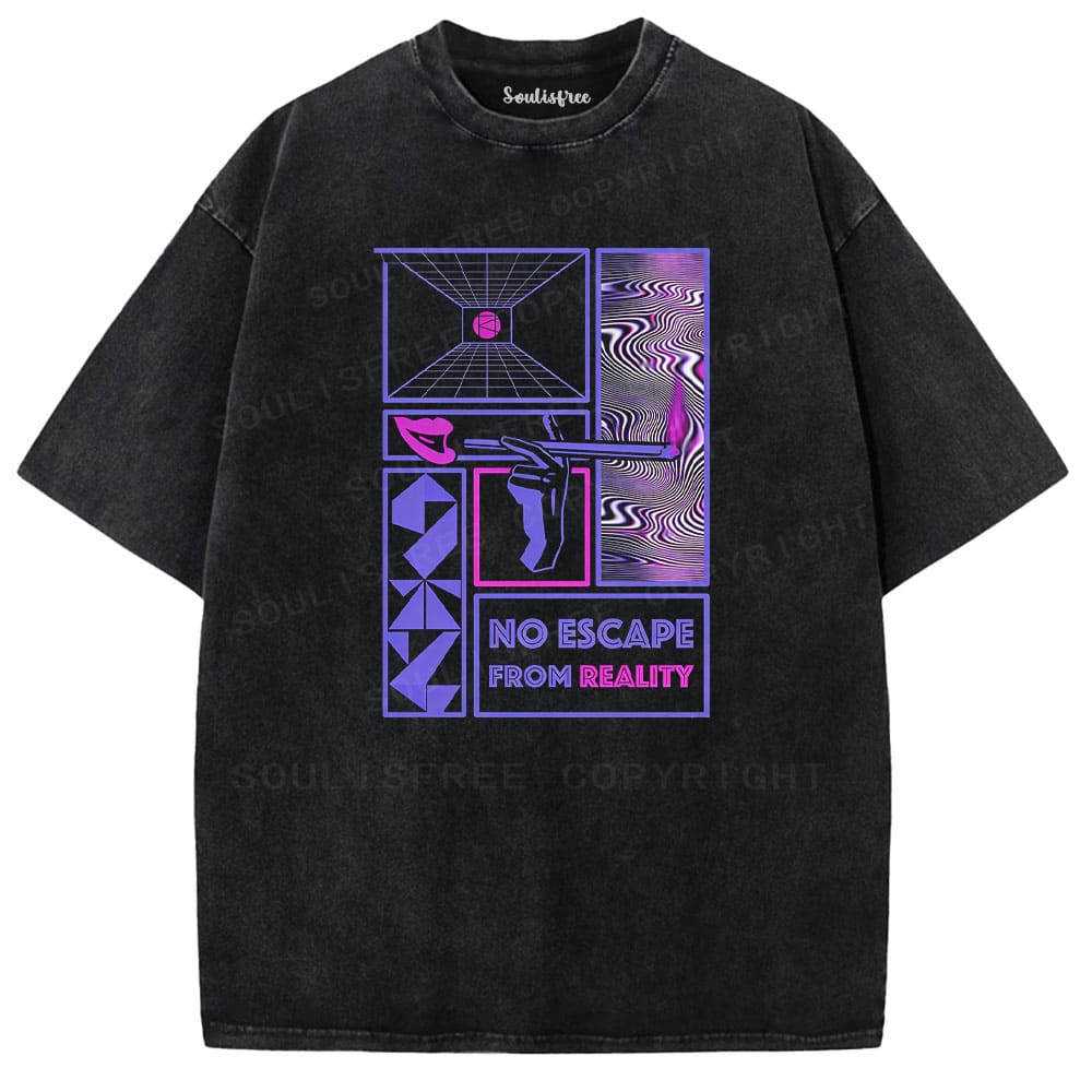 Soulisfree Neon Labyrinth Reality Frame Illusion Washed Tee
