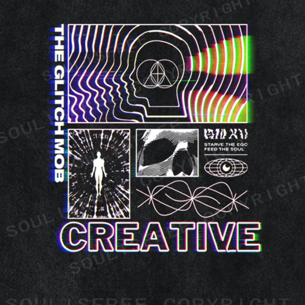 Soulisfree Neon Cortex Creative Pulse Illusion Washed Tee