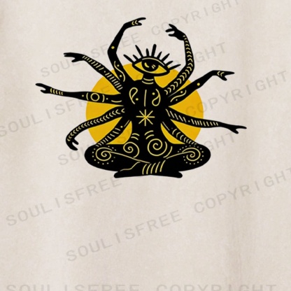 Soulisfree Solar Mantra Mystic Posture Washed Tee