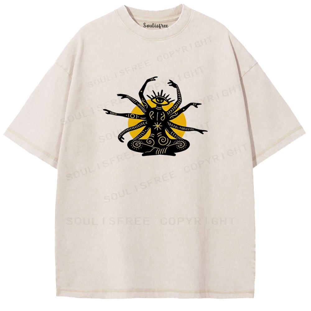 Designed Soulisfree Wander into Dream Spores Artistic Washed Tee | Soulisfree