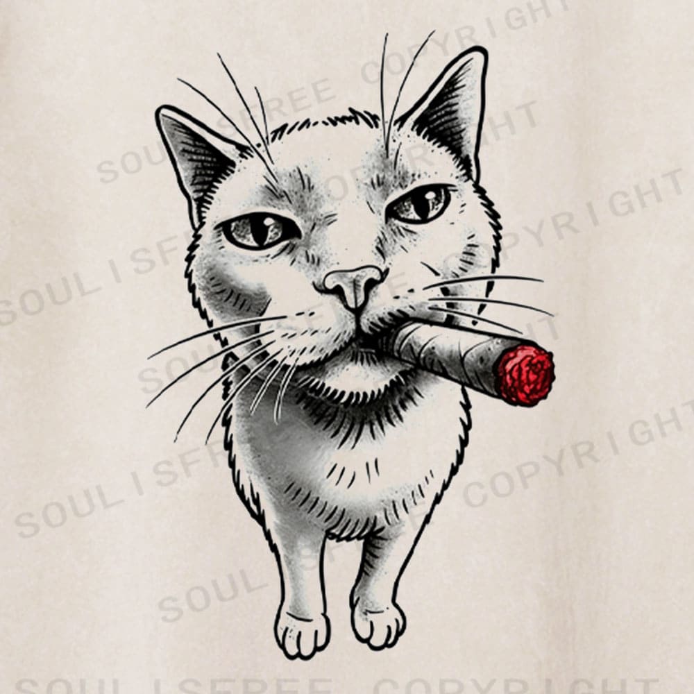 Soulisfree Rebel Whisker Cigar Pose Washed Tee