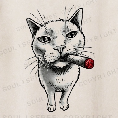 Soulisfree Rebel Whisker Cigar Pose Washed Tee