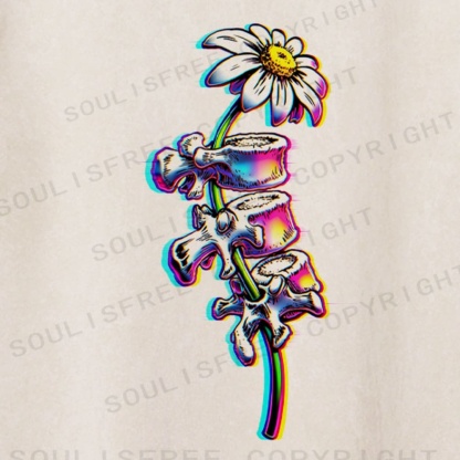 Soulisfree Bloom Through Bone Stem Illusion Washed Tee