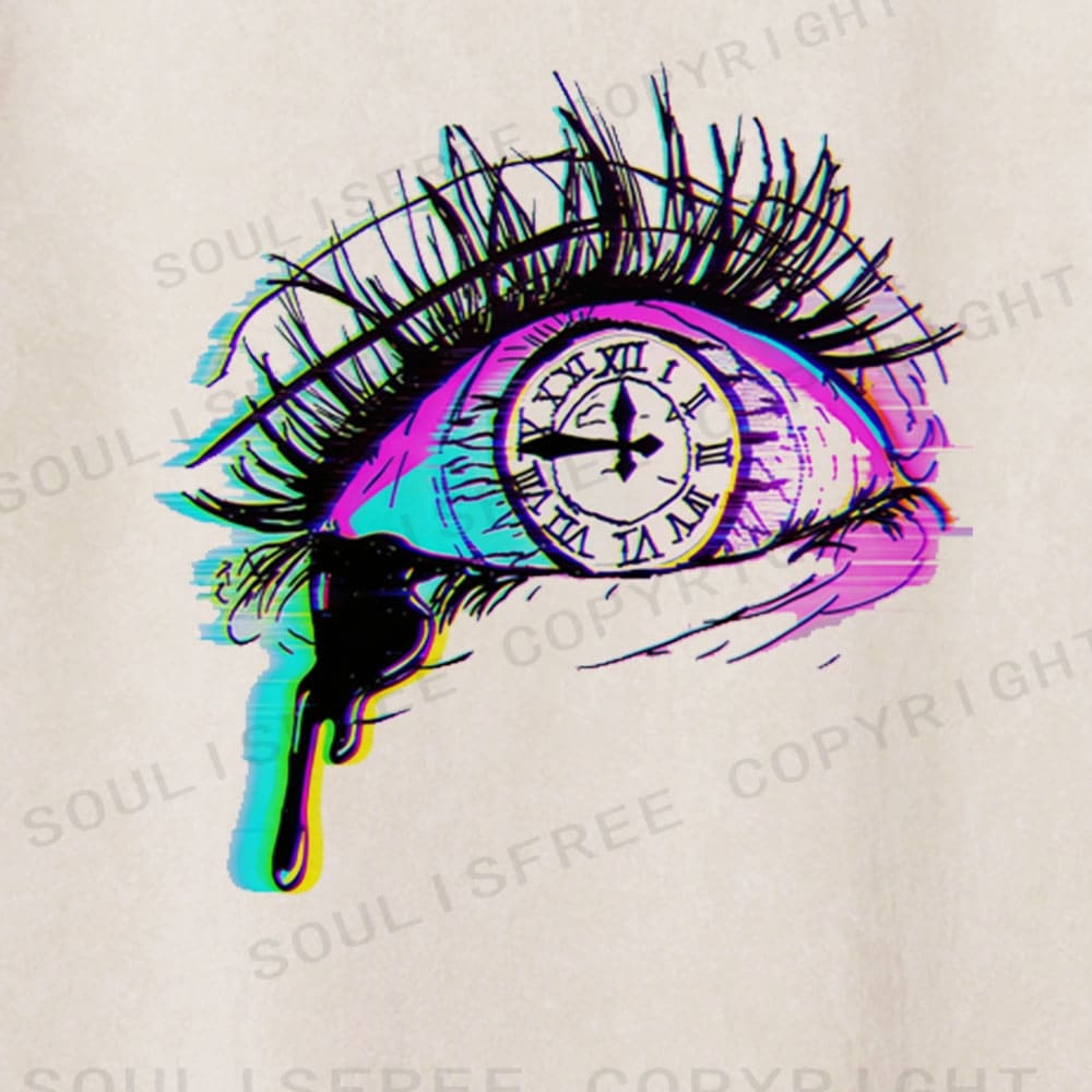 Soulisfree Chrono Gaze Time Tear Washed Tee