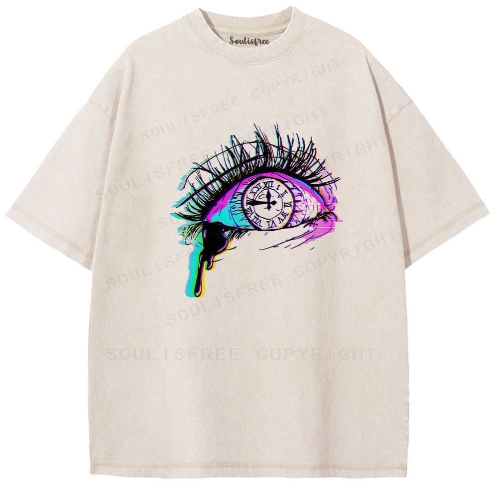 Soulisfree Chrono Gaze Time Tear Washed Tee