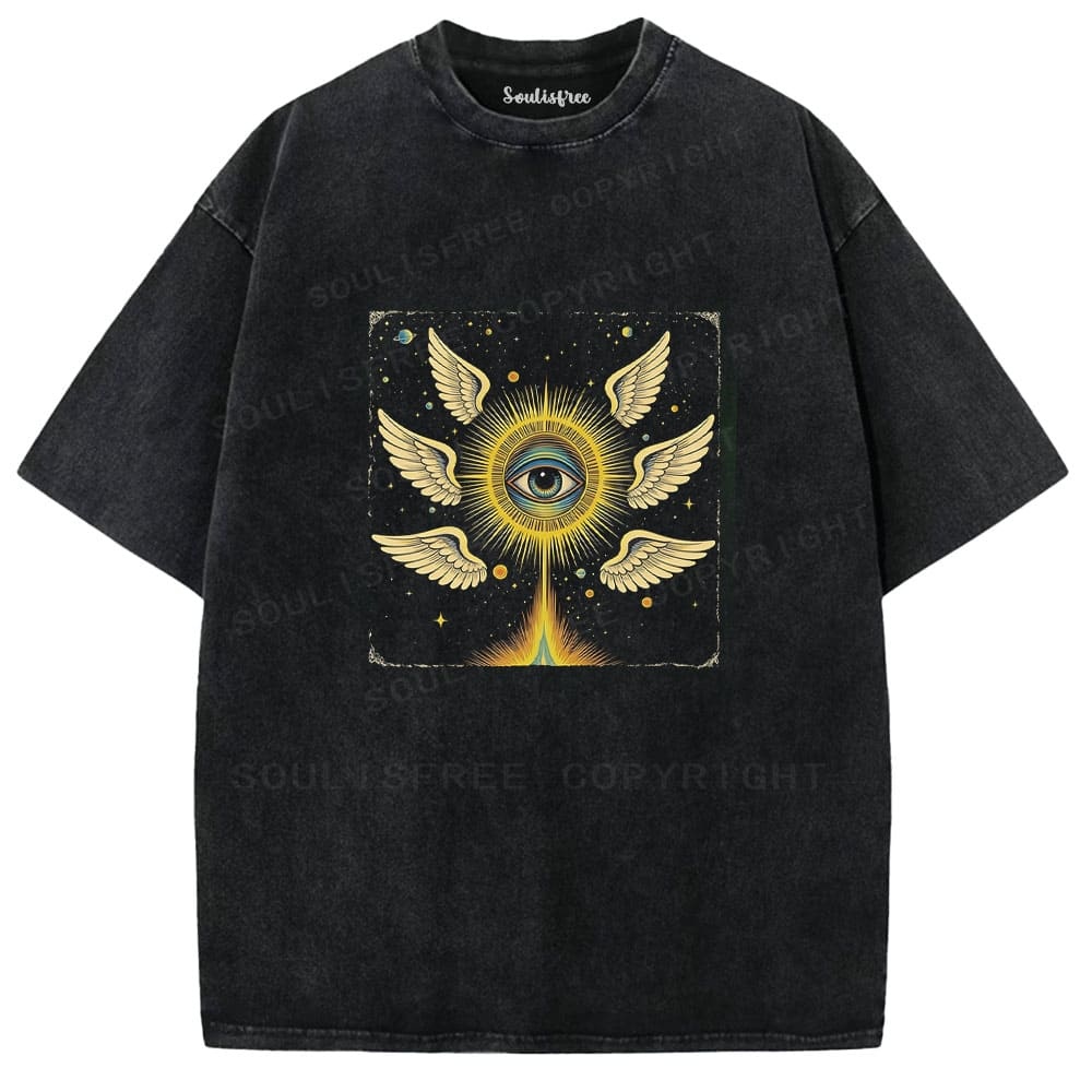 Designed Soulisfree Wander into Dream Spores Artistic Washed Tee | Soulisfree