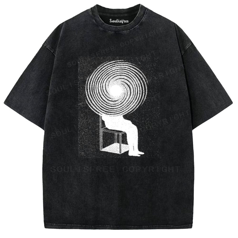 Soulisfree Spiral Contemplation Static Silhouette Washed Tee
