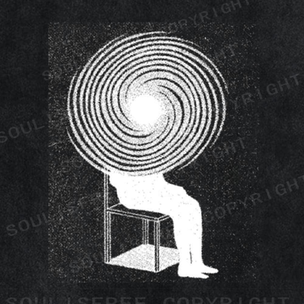 Soulisfree Spiral Contemplation Static Silhouette Washed Tee