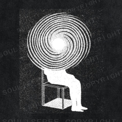 Soulisfree Spiral Contemplation Static Silhouette Washed Tee