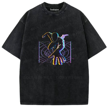 Soulisfree Dimensional Reach Glitch Horizon Illusion Washed Tee