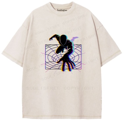 Soulisfree Dimensional Reach Glitch Horizon Illusion Washed Tee