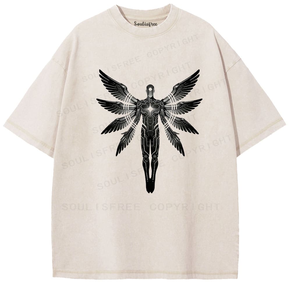 Soulisfree Cyber Seraph Mechanical Ascendant Washed Tee