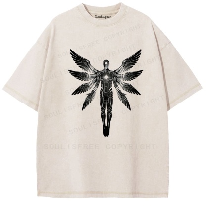 Soulisfree Cyber Seraph Mechanical Ascendant Washed Tee