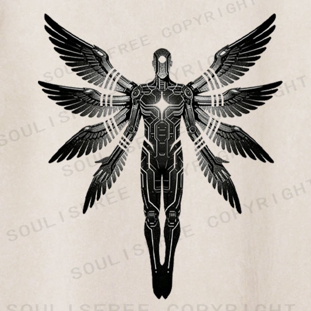 Soulisfree Cyber Seraph Mechanical Ascendant Washed Tee