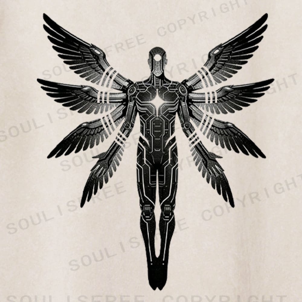 Soulisfree Cyber Seraph Mechanical Ascendant Washed Tee