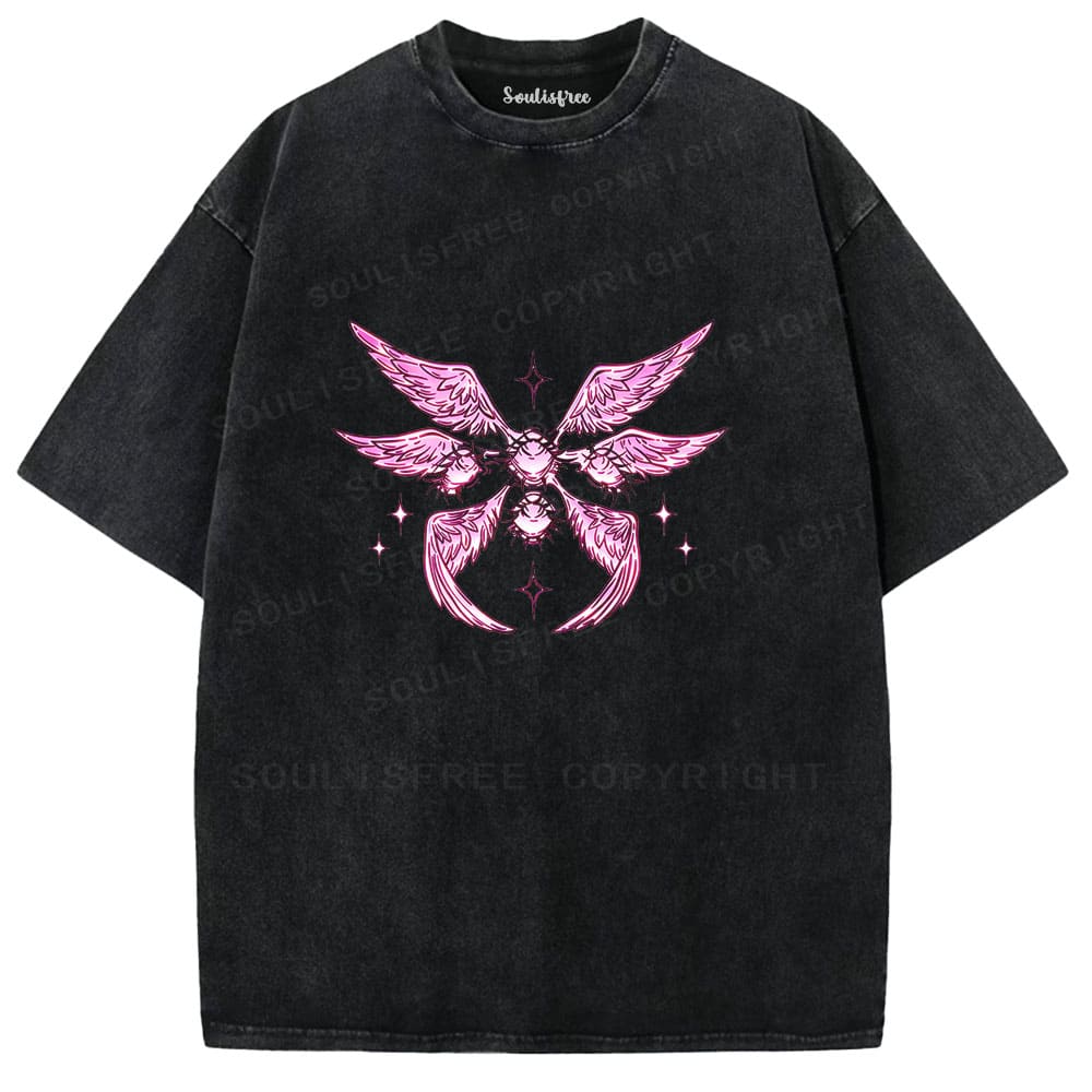 Soulisfree Celestial Wings Sacred Heart Flux Washed Tee