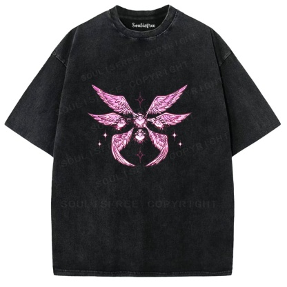 Soulisfree Celestial Wings Sacred Heart Flux Washed Tee