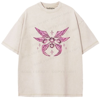 Soulisfree Celestial Wings Sacred Heart Flux Washed Tee