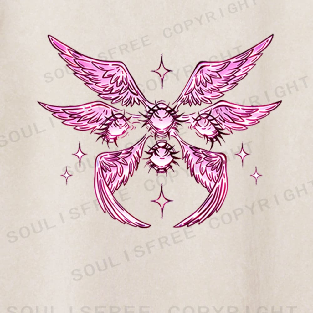 Soulisfree Celestial Wings Sacred Heart Flux Washed Tee