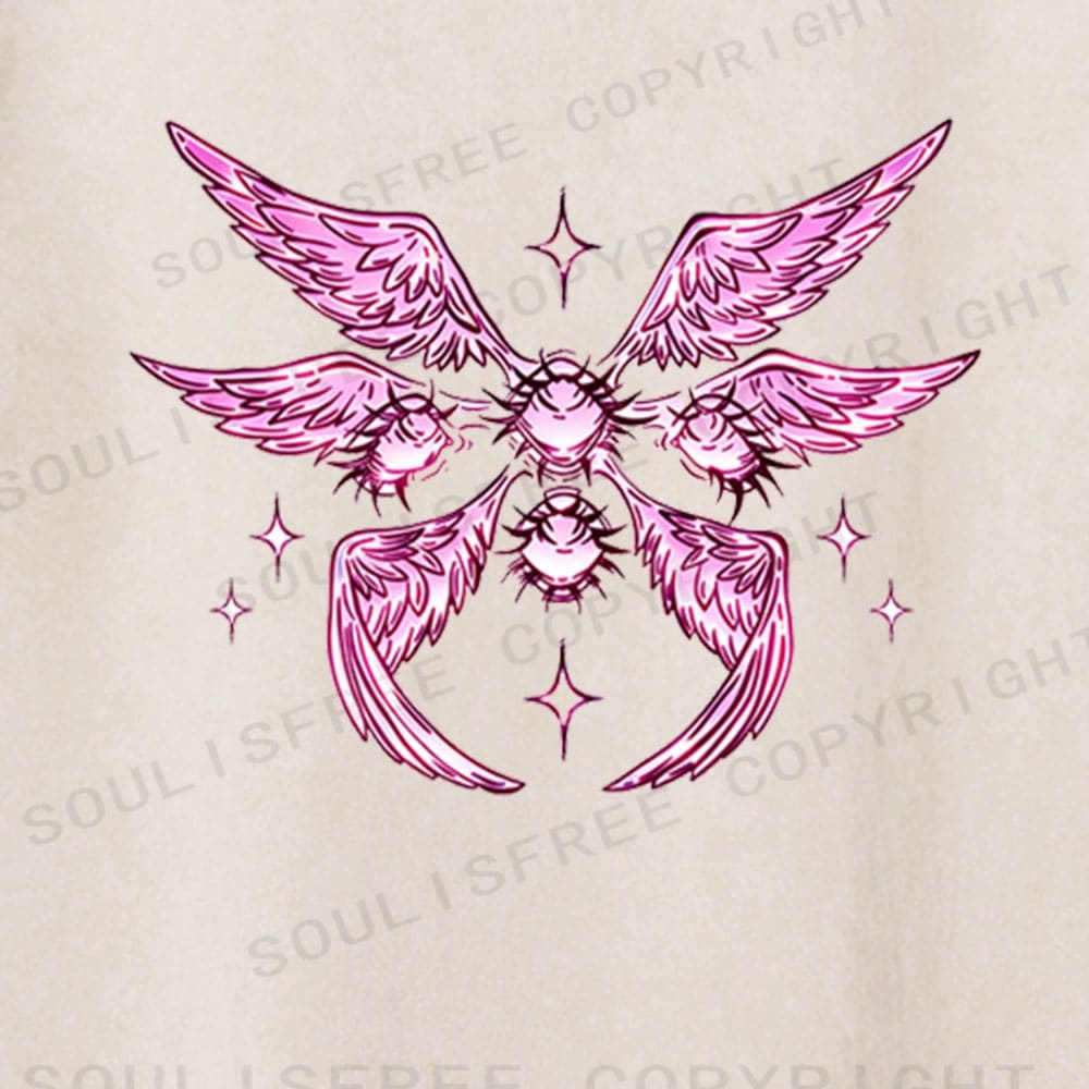 Soulisfree Celestial Wings Sacred Heart Flux Washed Tee