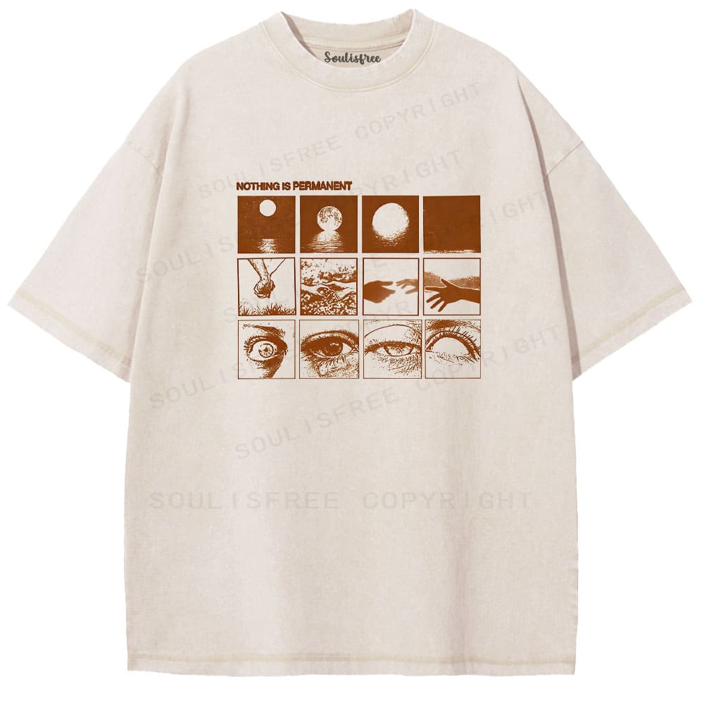 Soulisfree Temporal Flux Sequence Perceptual Decay Aesthetic Washed Tee